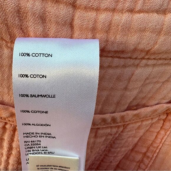 PILCRO Bib Shortalls Women 6 Gauze Peach Anthropologie - Picture 10 of 10